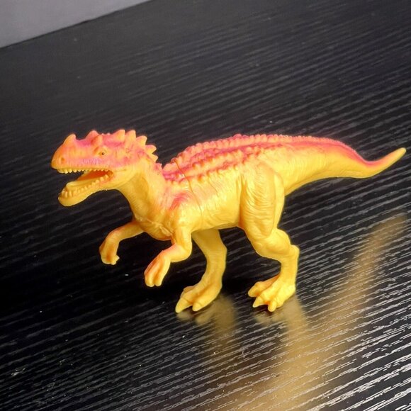 Plastic Dinosaur Figurine Toy 6" Yellow & Pink Realistic Details For Kids Or Col - Picture 2 of 5